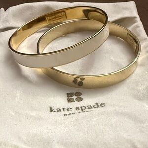 Kate Spade Gold and Cream with Gold Trim Bangle Duo